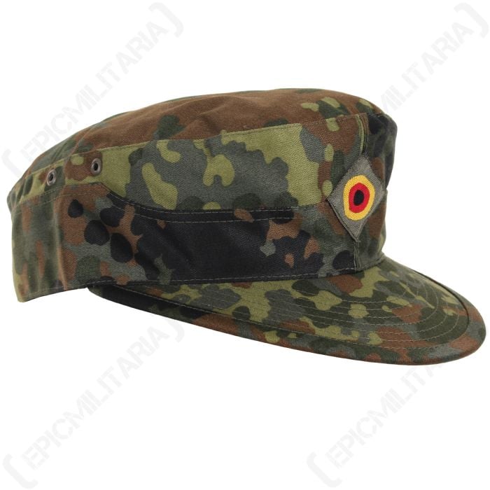 Side view of flecktarn field cap with german insignia