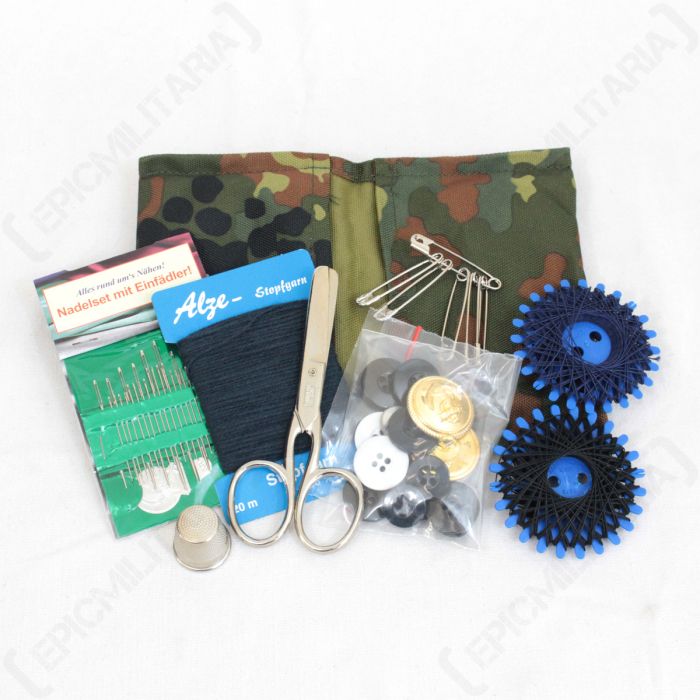 German Navy Sewing Kit with Flecktarn Camo Case