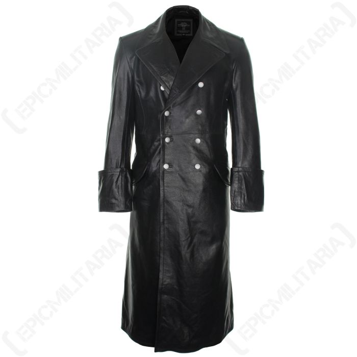 German Officer Leather Great Coat Main