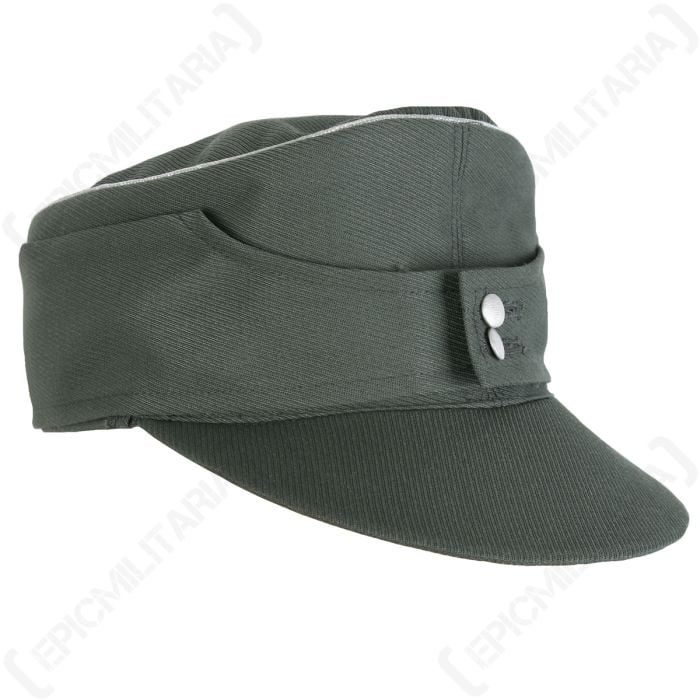 German Officers Gabardine M43 Field Cap - Silver Piping Main