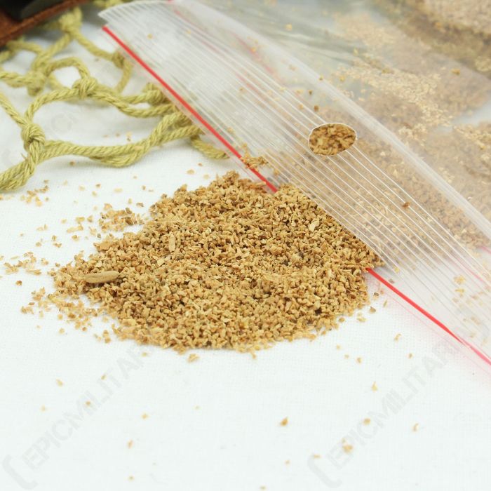 Close up of bits of Cork falling out of a small plastic bag