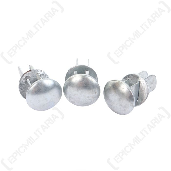 This view shows the set of 3 Helmet Split Pin Rivets - Steel Main