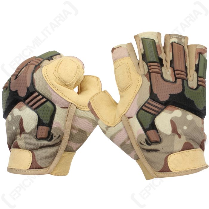 camo fingerless gloves