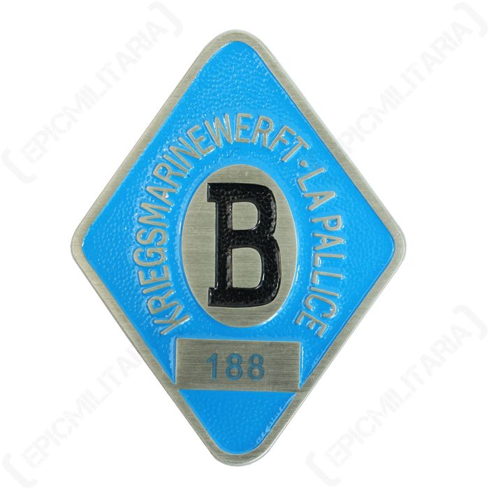 Kriegsmarine La Pallice Base Worker Blue Badge