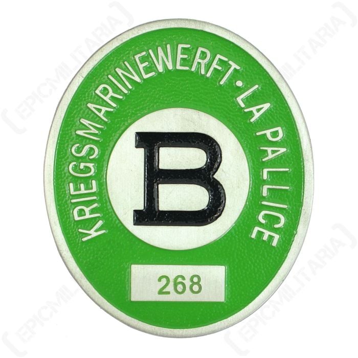 Kriegsmarine La Pallice Base Worker Green Badge