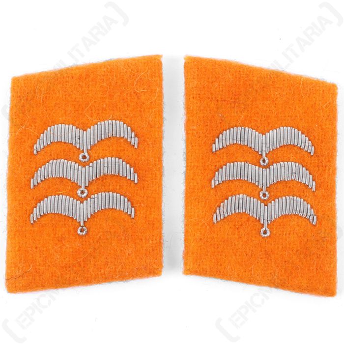 Luftwaffe Field Police Division Feldwebel Collar Tabs - Orange
