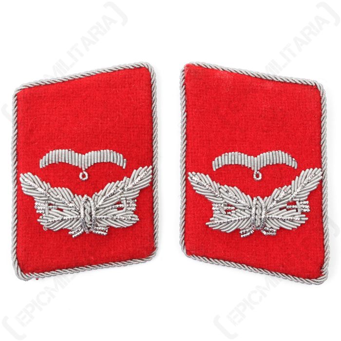 Luftwaffe Flak Division Leutnant Collar Tabs - Red Main