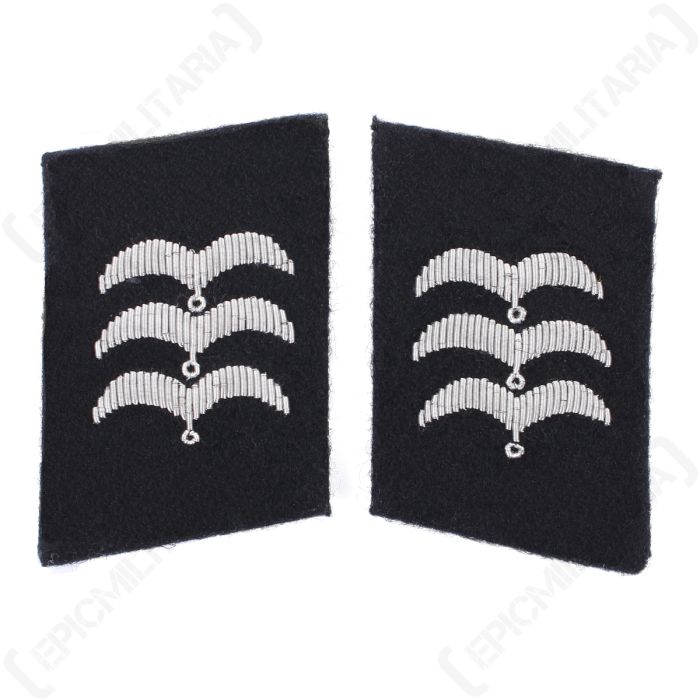 Luftwaffe RLM Construction Division Feldwebel Collar Tabs - Black Main