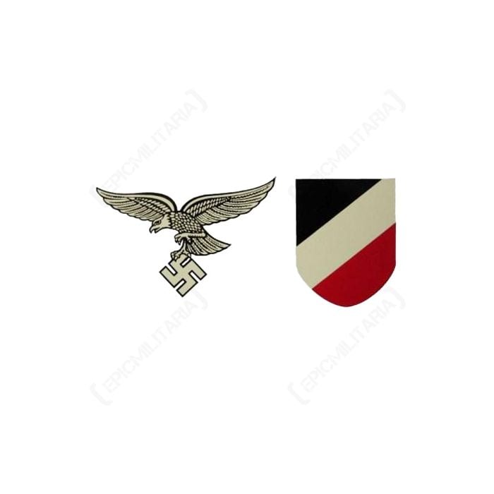 This view shows the Early Luftwaffe Helmet Decal