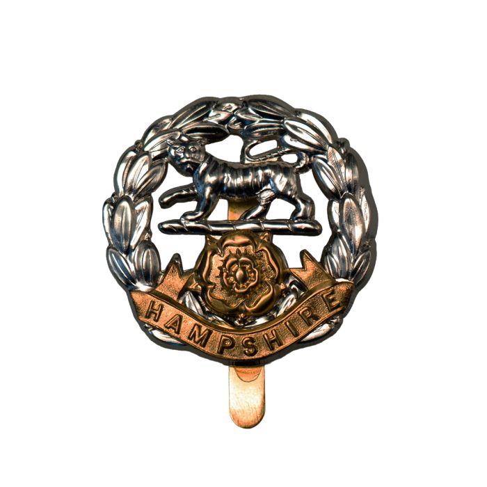 This image shows the front of the Hampshire Regiment Cap Badge.