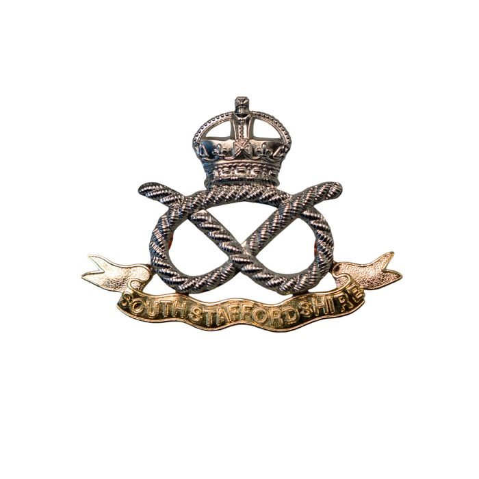 This image shows the front of the South Staffordshire Cap Badge.