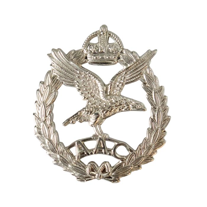 This image shows the front of the Air Corp Cap Badge.