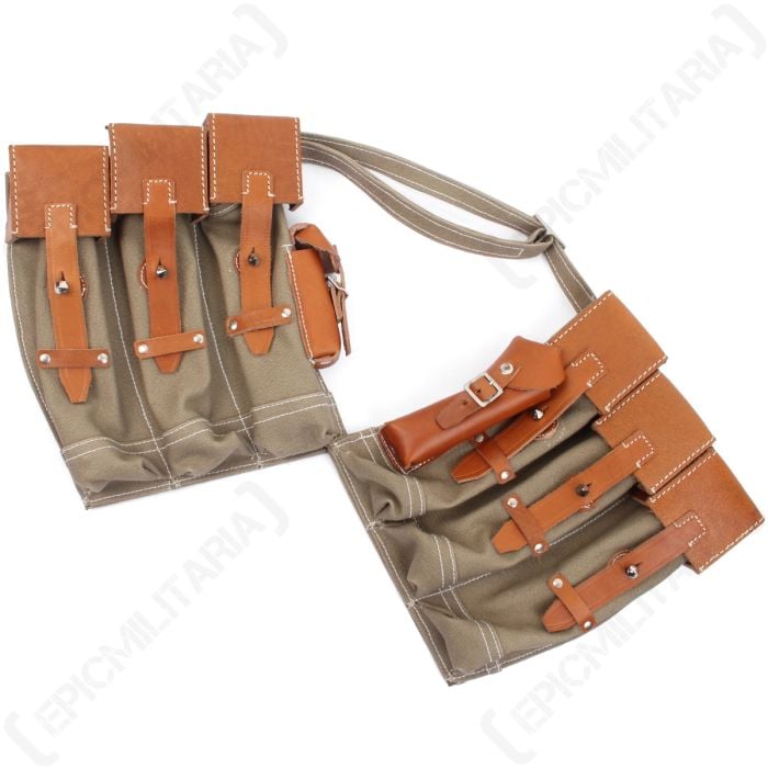 MP44 Olive Canvas and Tan Leather Pouches Main