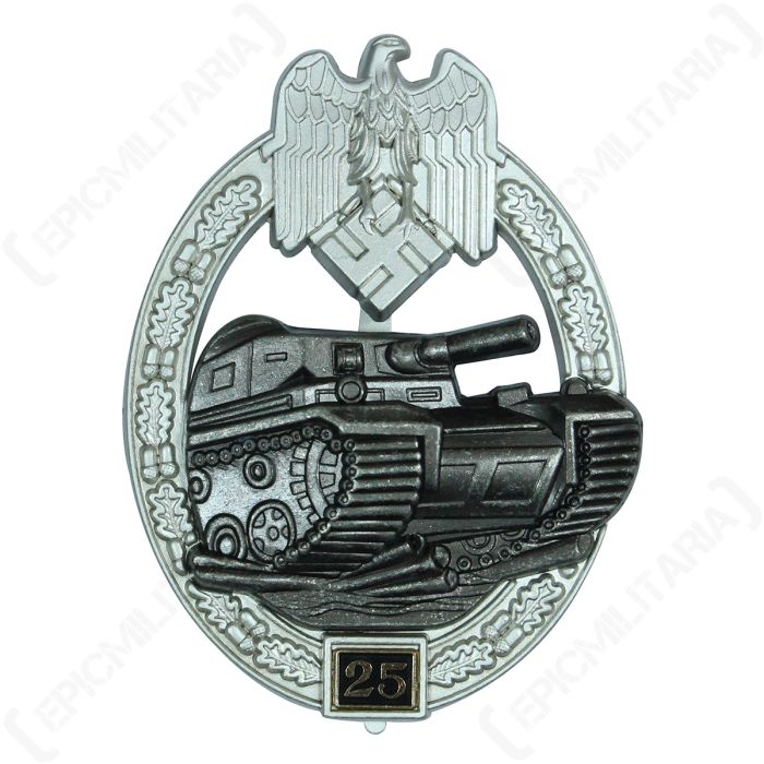 WW2 German Numbered Panzer Assault Badge - 25