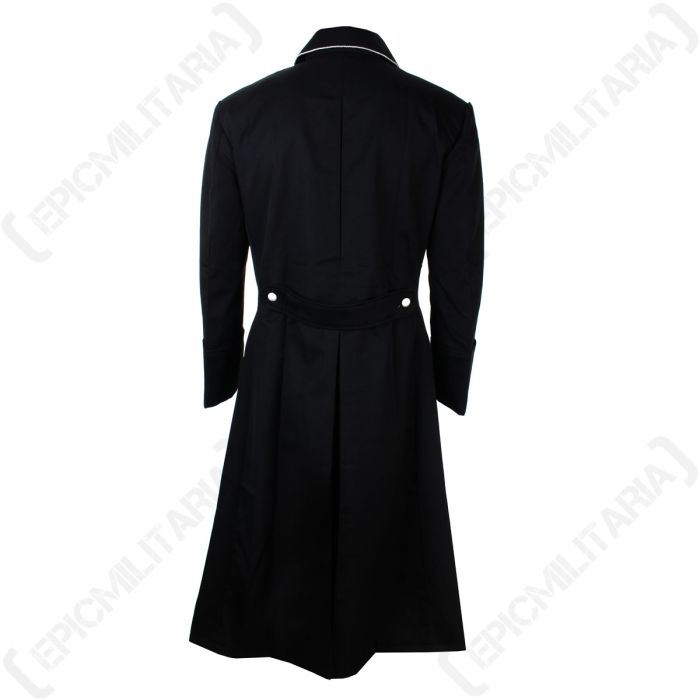 Officer Coat – Black Naval Officer Coat | Men's Vintage Leather Coat