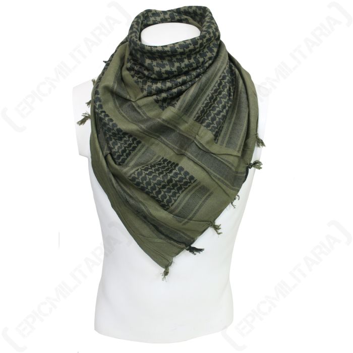 Olive and Black Cotton Shemagh