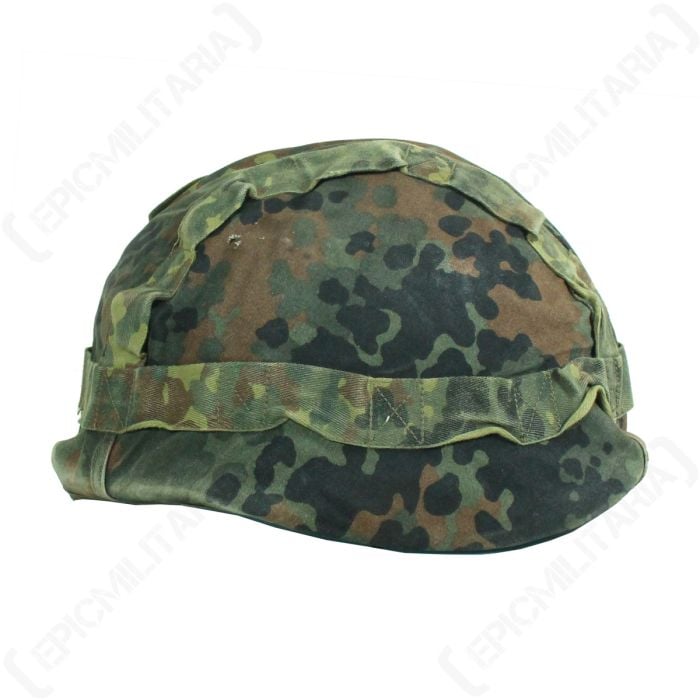 Side view of Original German Army Flecktarn Camo Helmet Cover