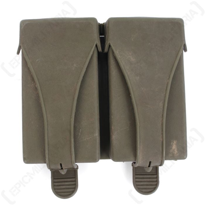 Front view of olive drab Original German G3 double Ammo Pouch