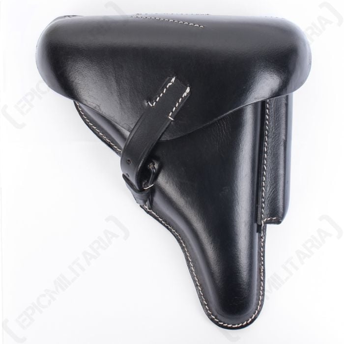P08 Luger Hard Shell Holster - Black Leather Main
