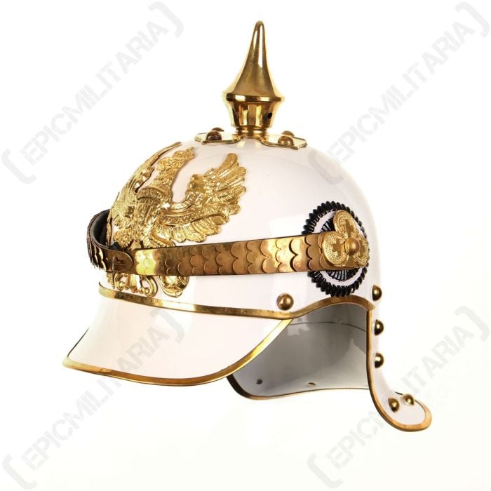 WW1 German/Prussian Cuirassier Pickelhaube - White Main