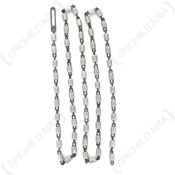 Top down view of metal chain