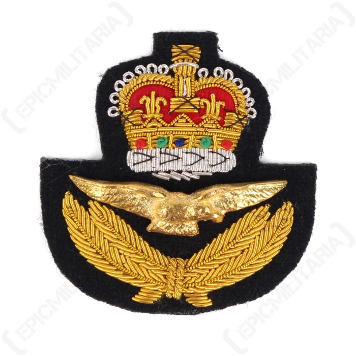 RAF Peak Cap Badge - Queens Crown Main