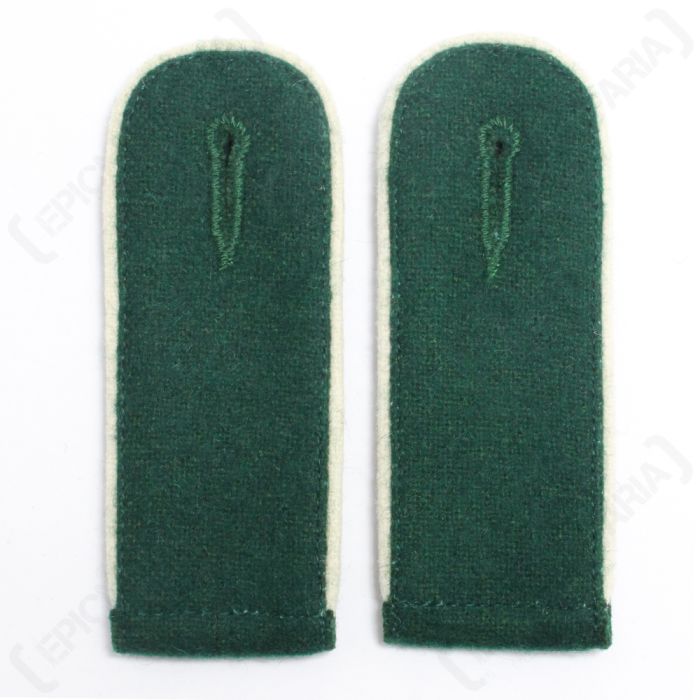 Infantry EM Shoulder Boards Bottle Green (White Piped)