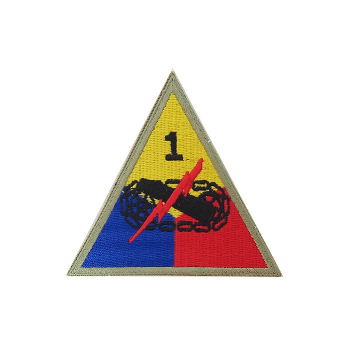 Triangular 1st Armored Division (Old Ironsides) insignia