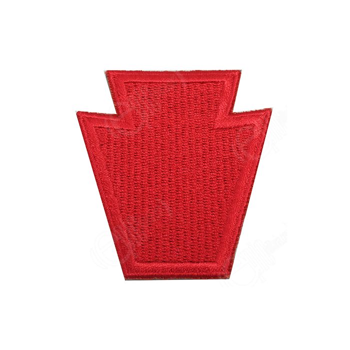 Embroidered red Keystone shaped insignia - 28th Infantry Division patch