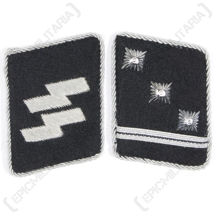 WW2 German Waffen-SS Obersturmfuhrer Collar Tabs