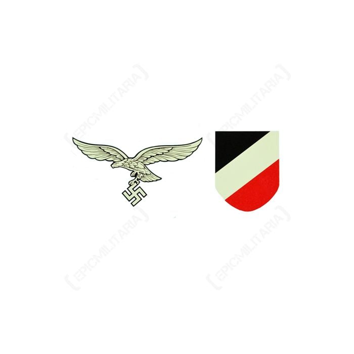 This view shows the WW2 German Late Luftwaffe Helmet Decal