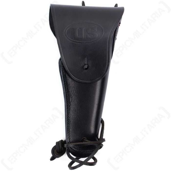 Front view of black leather US M1916 Colt Pistol Holster
