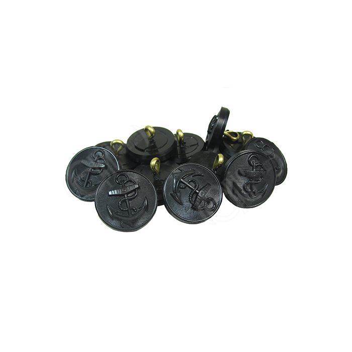 This view shows a collection of Kriegsmarine Tunic Buttons - Black Nylon from above