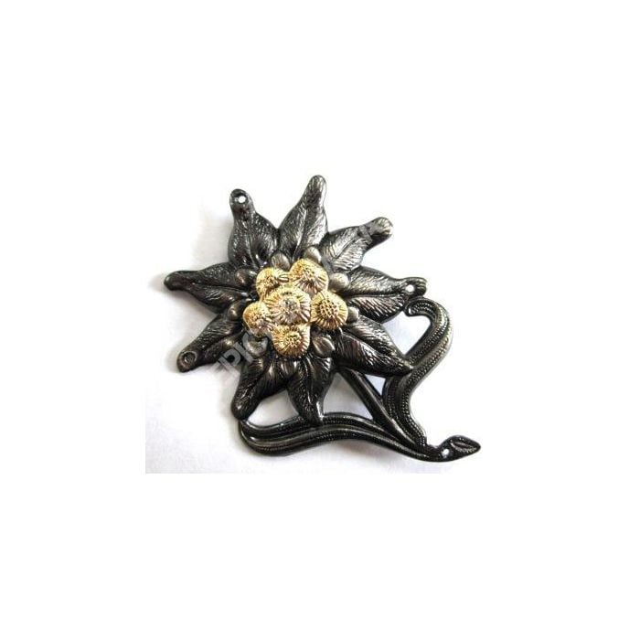 Metal Edelweiss Cap Badge