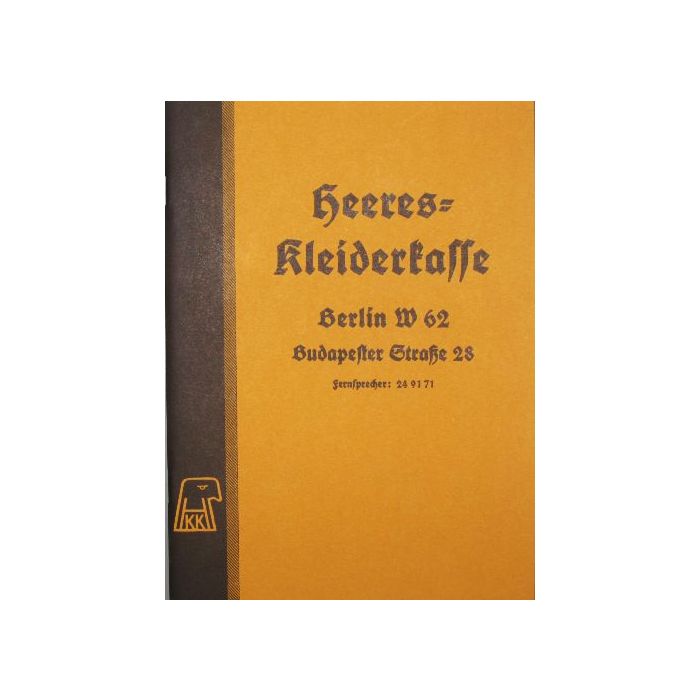 WW2 German Heeres Kleiderkasse Uniform Catalogue Cover