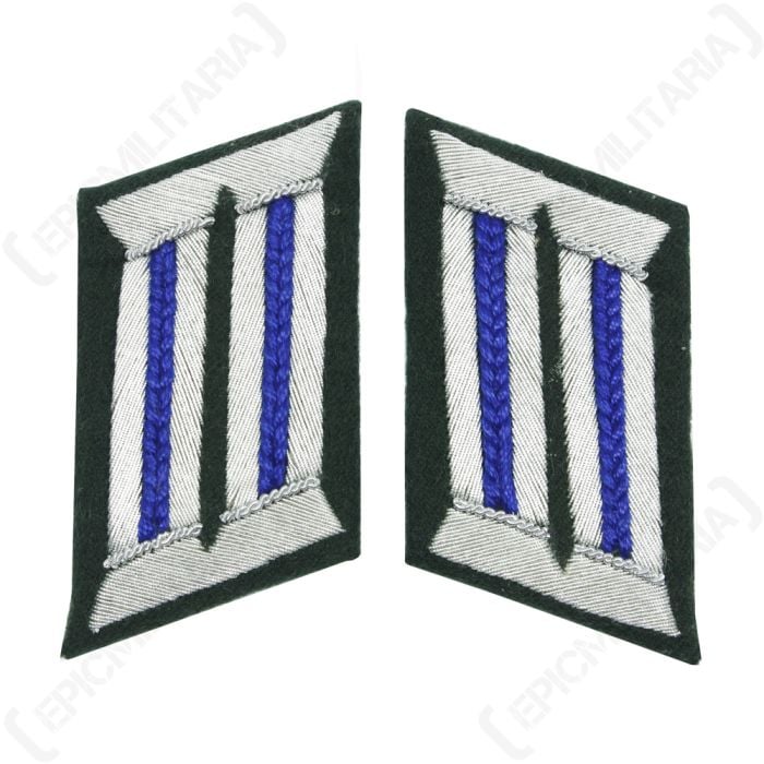 WW2 German Officer Collar Tabs Medical Blue