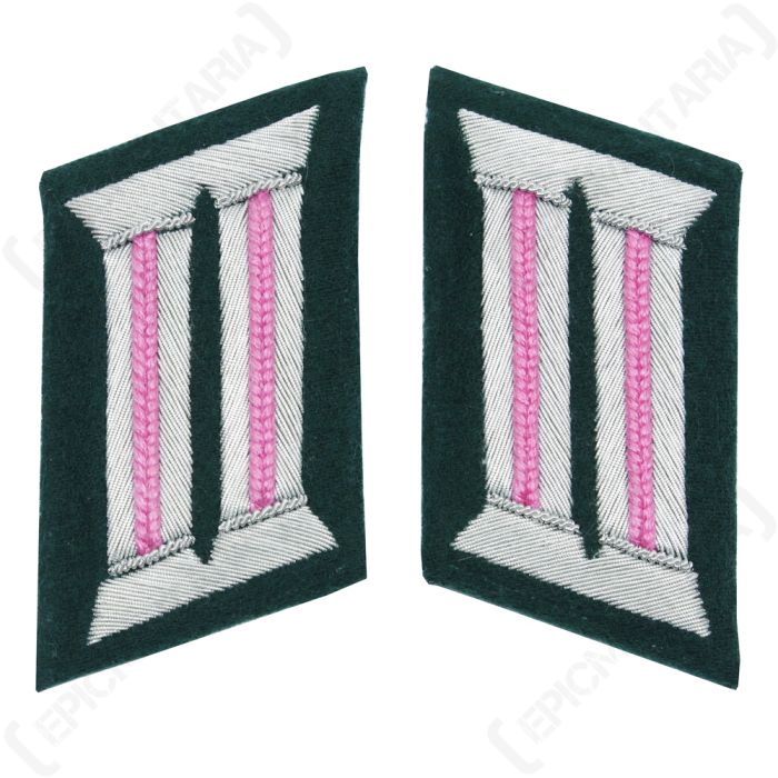 WW2 German Army Officer Collar Tabs (Panzer Pink)