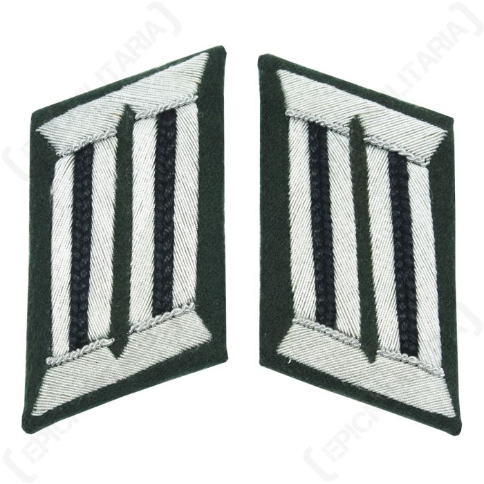 WW2 German Army Officer Collar Tabs Combat Engineer Black