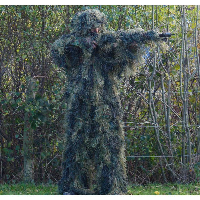 Anti-Fire Woodland Camo 4-Piece Ghillie Suit