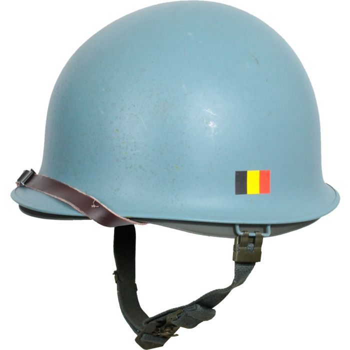 This view shows the front. United Nations M1 Helmet with Liner