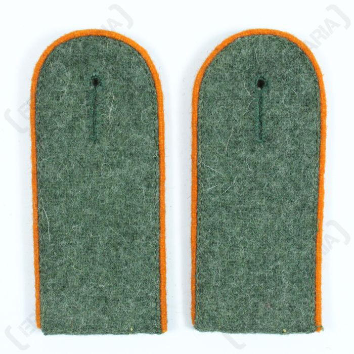 WW2 German Police EM Shoulder Boards Field Grey (Orange Piped)