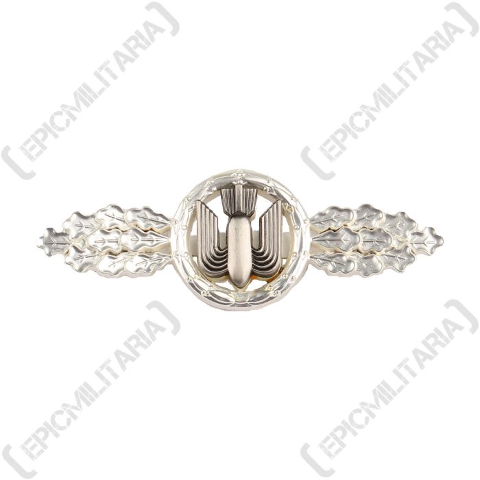 A front view of a German 1957 Luftwaffe Bomber Clasp - Silver