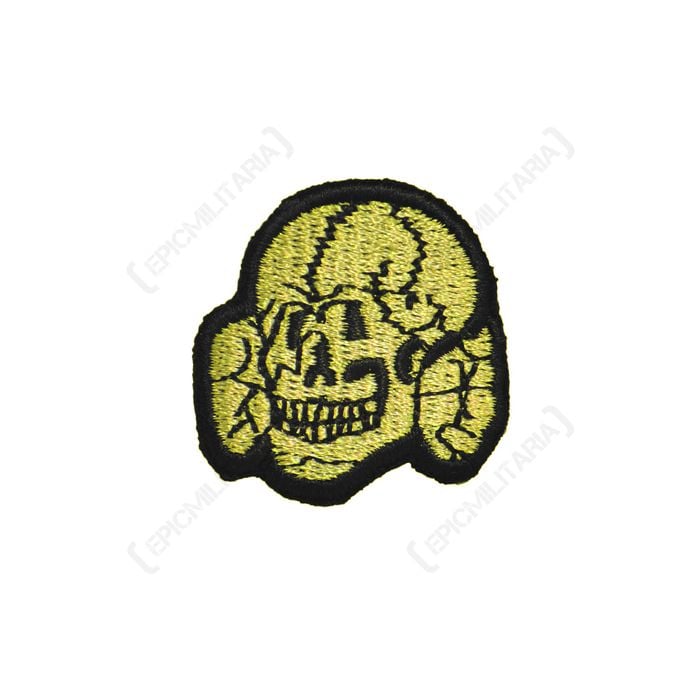 Yellow woven WW2 German SS Cap Skull for EM/NCOs