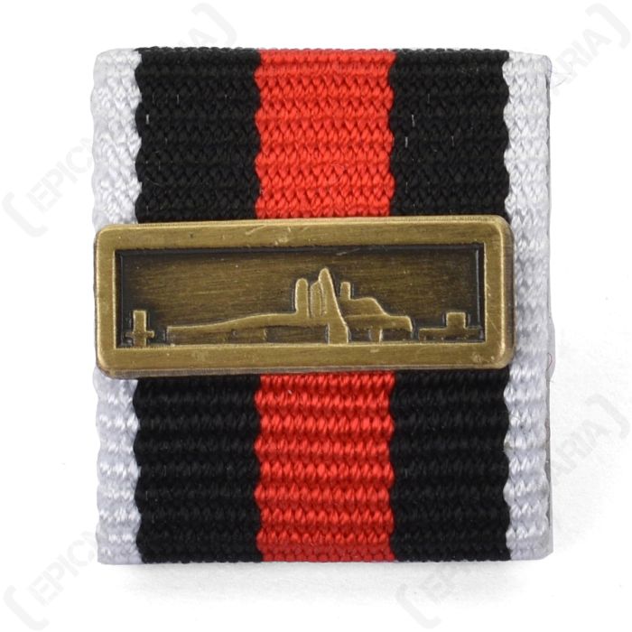 A close-up of the Sudetenland medal ribbon, showcasing the attached Prager Burg.