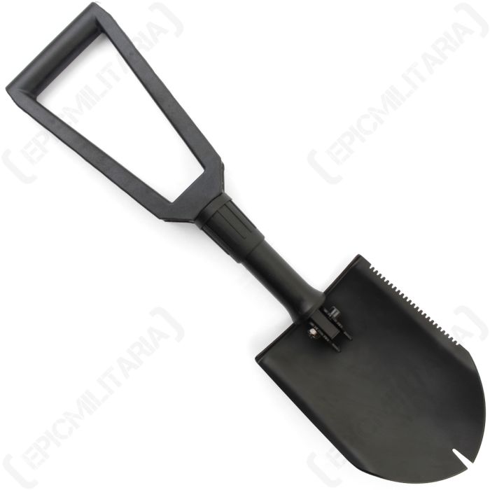 US Army Style Black Folding Shovel and Cover Main