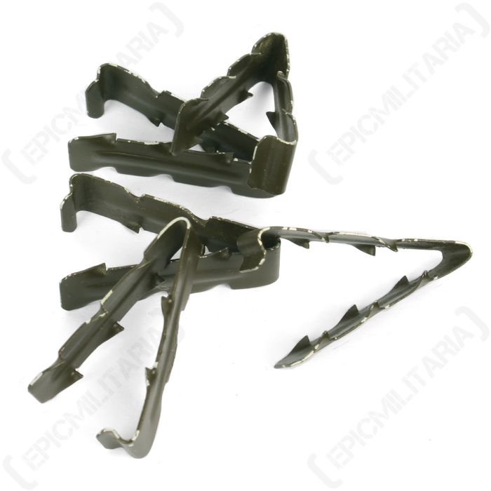 5 Green US M1 Helmet 1943 Pattern Steel Sweatband Clips