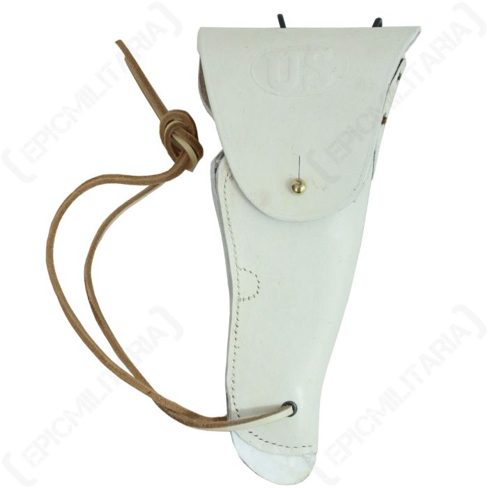 Front of white leather US M1916 Colt Pistol Holster