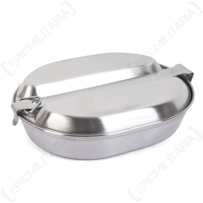 Front of oval shaped US Stainless Steel Mess Tin