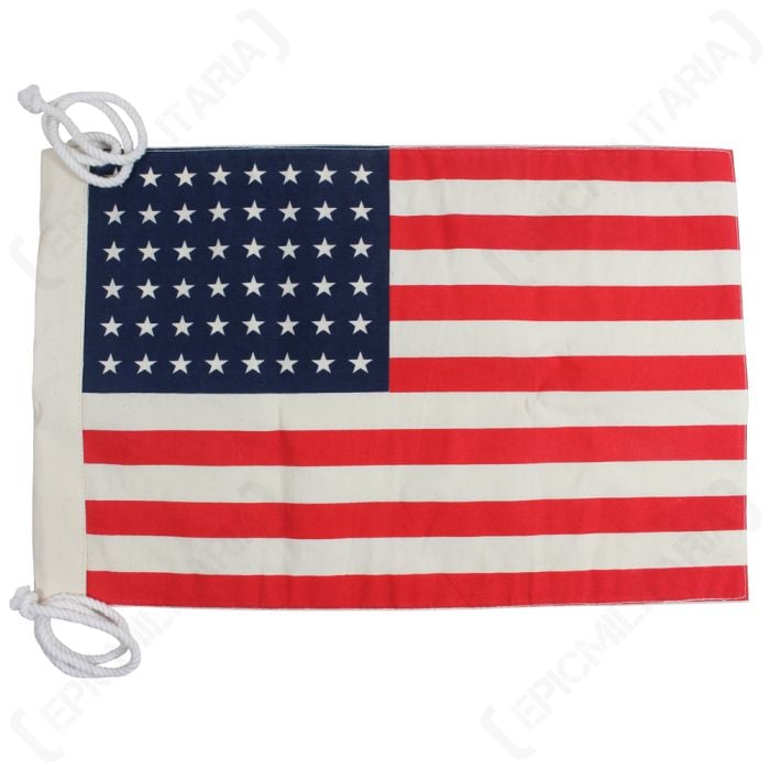 Front of small Vintage-Style US Flag with 48 Stars