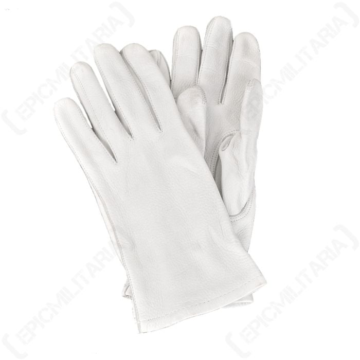 Pair of white leather gloves